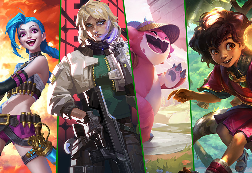 A collection of characters from popular games published by Riot Games